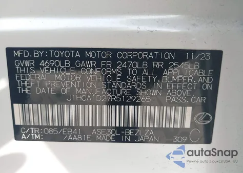 2024 Lexus Is from USA, damaged, VIN JTHCA1D27R5129265